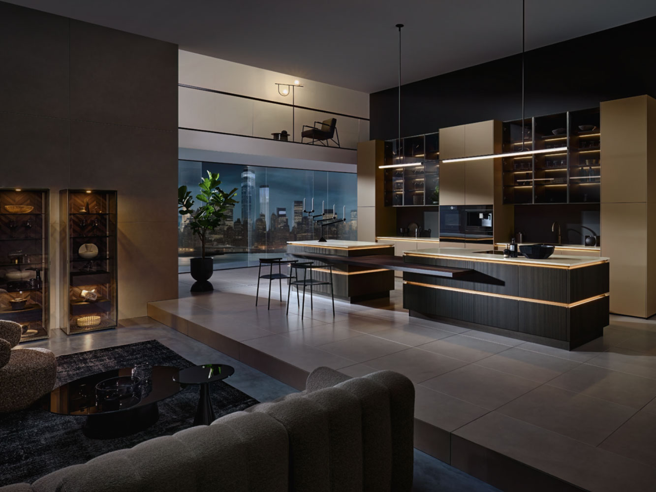 Modern truffle gray kitchen by i-luminate with kitchen lighting