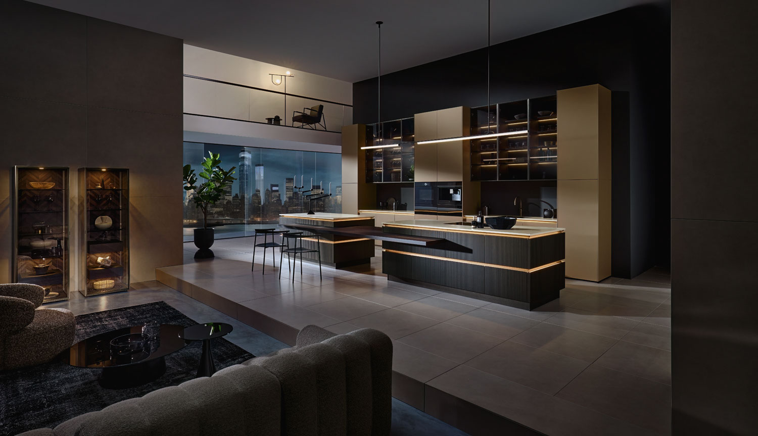 Modern truffle gray kitchen by i-luminate with kitchen lighting